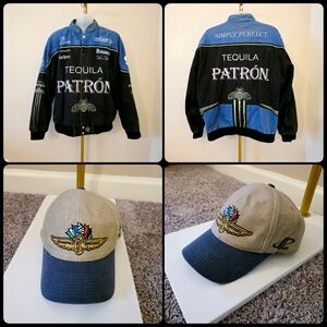 NASCAR #9 Scott Sharp Patron Denim Jacket + Indianapolis Speedway Hat - Sz XXL